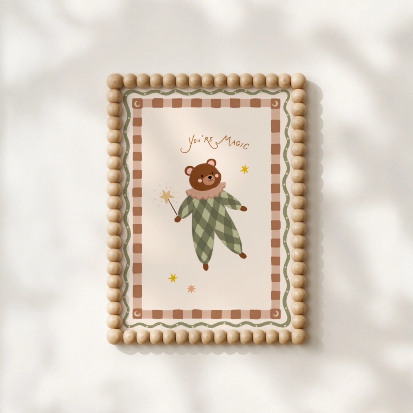 Cute Nursery Bear Print, Whimsical Kids Decor