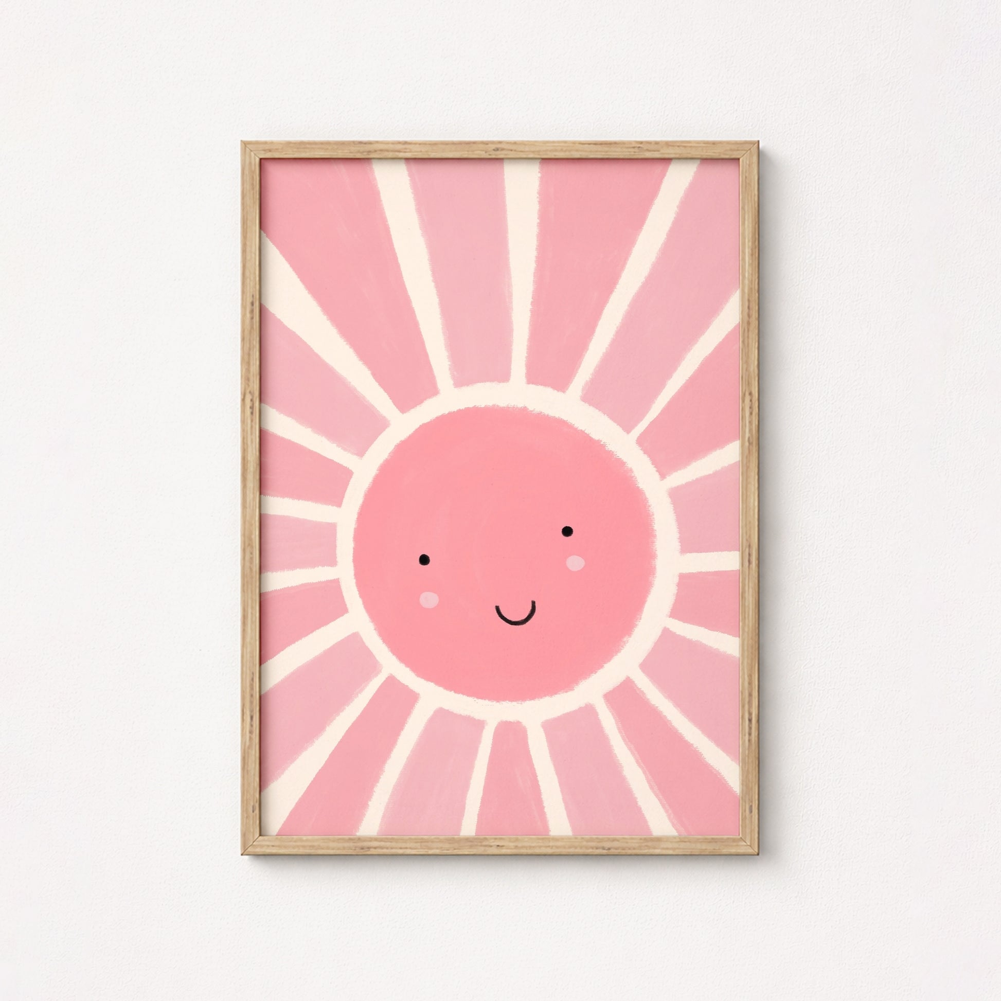 Pink Sunshine Wall Art – Happy Sun Poster