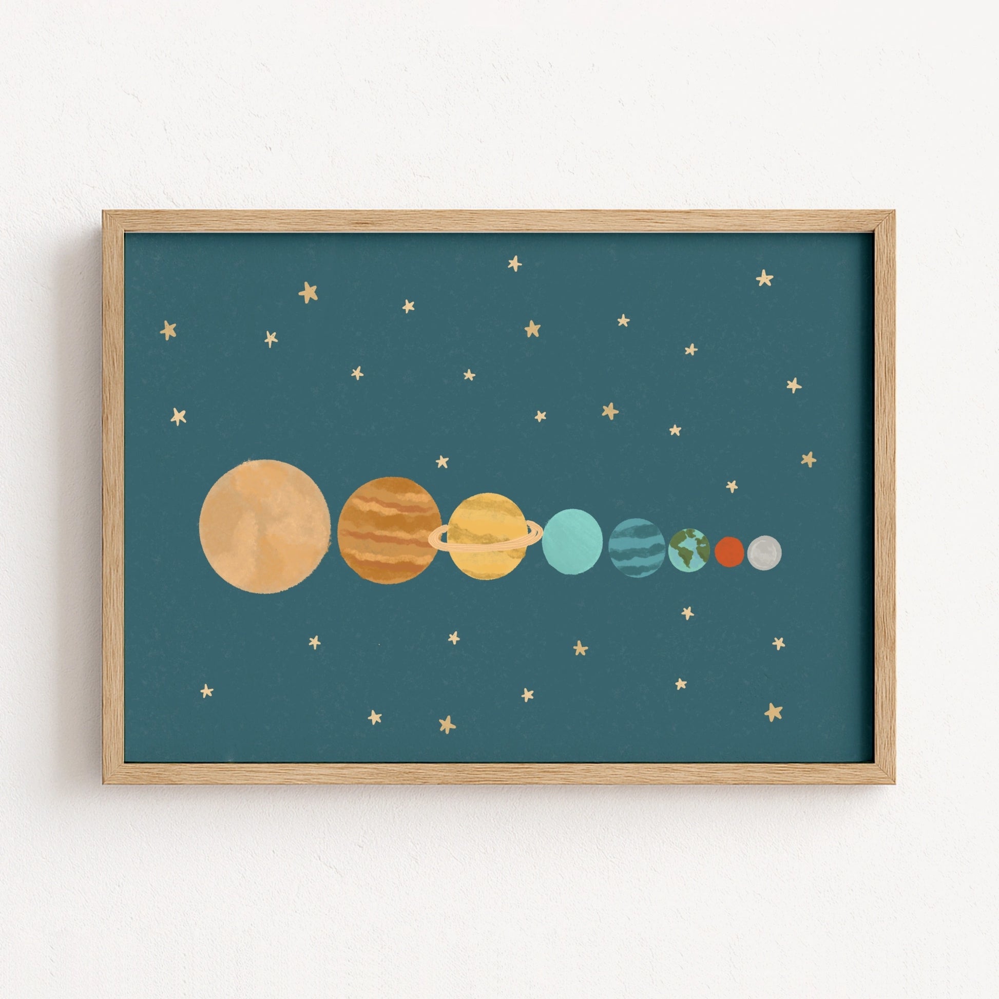 Arte da parete per bambini del Sistema solare