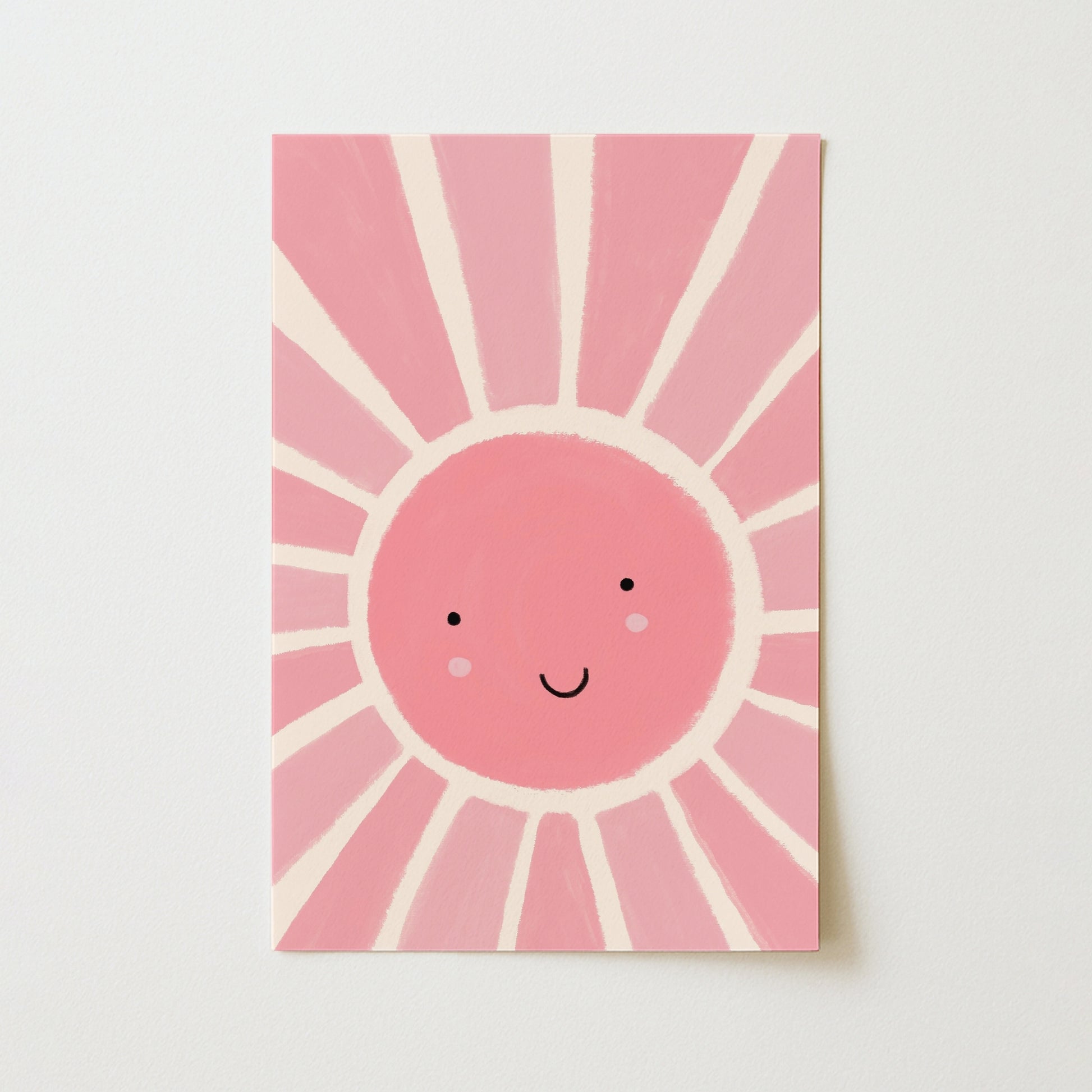 Pink Sunshine Wall Art – Happy Sun Poster