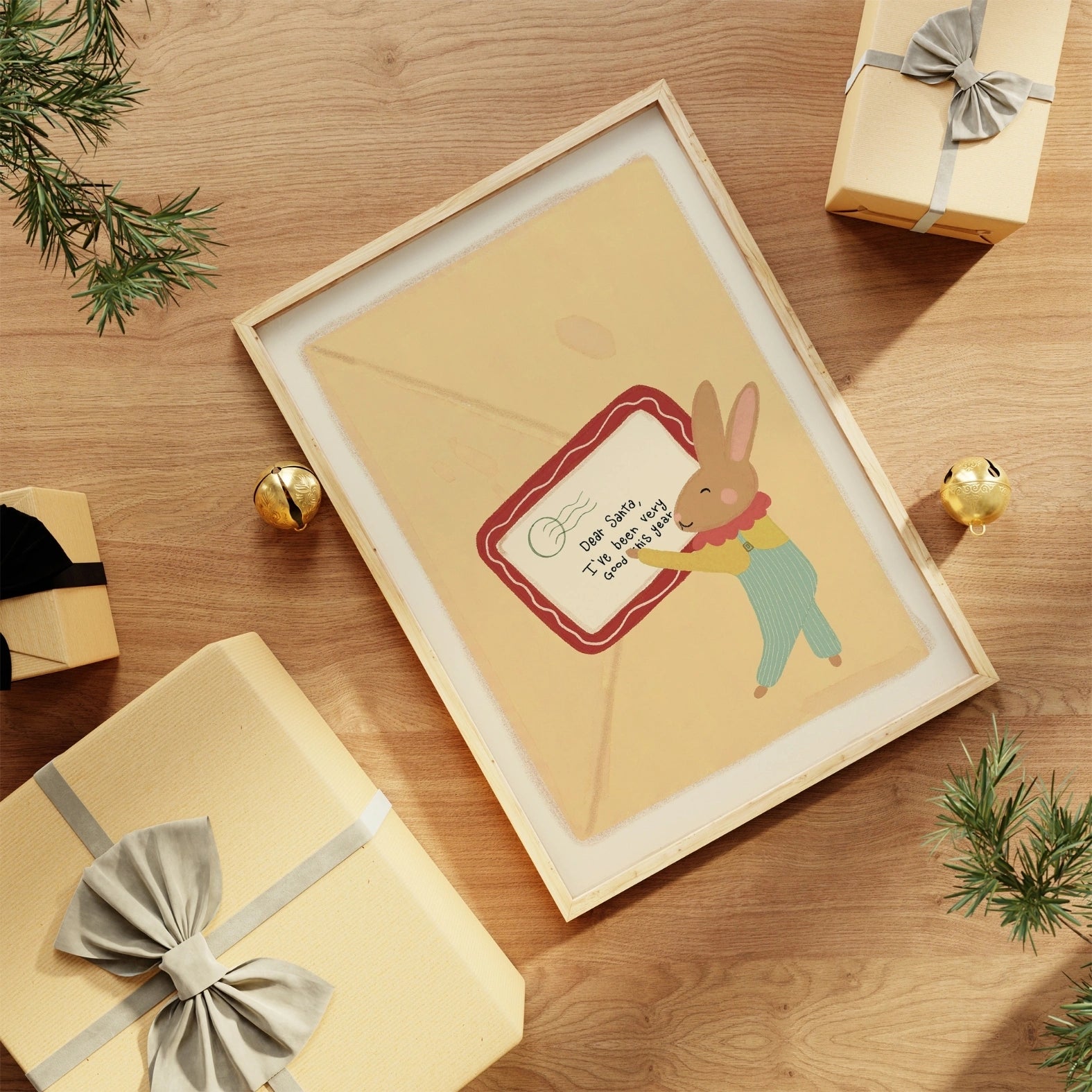 Dear Santa Bunny Nursery Print