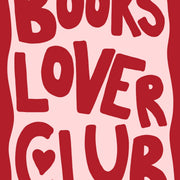 Books Lover Club Red and Pink – Arte mural para amantes de los libros
