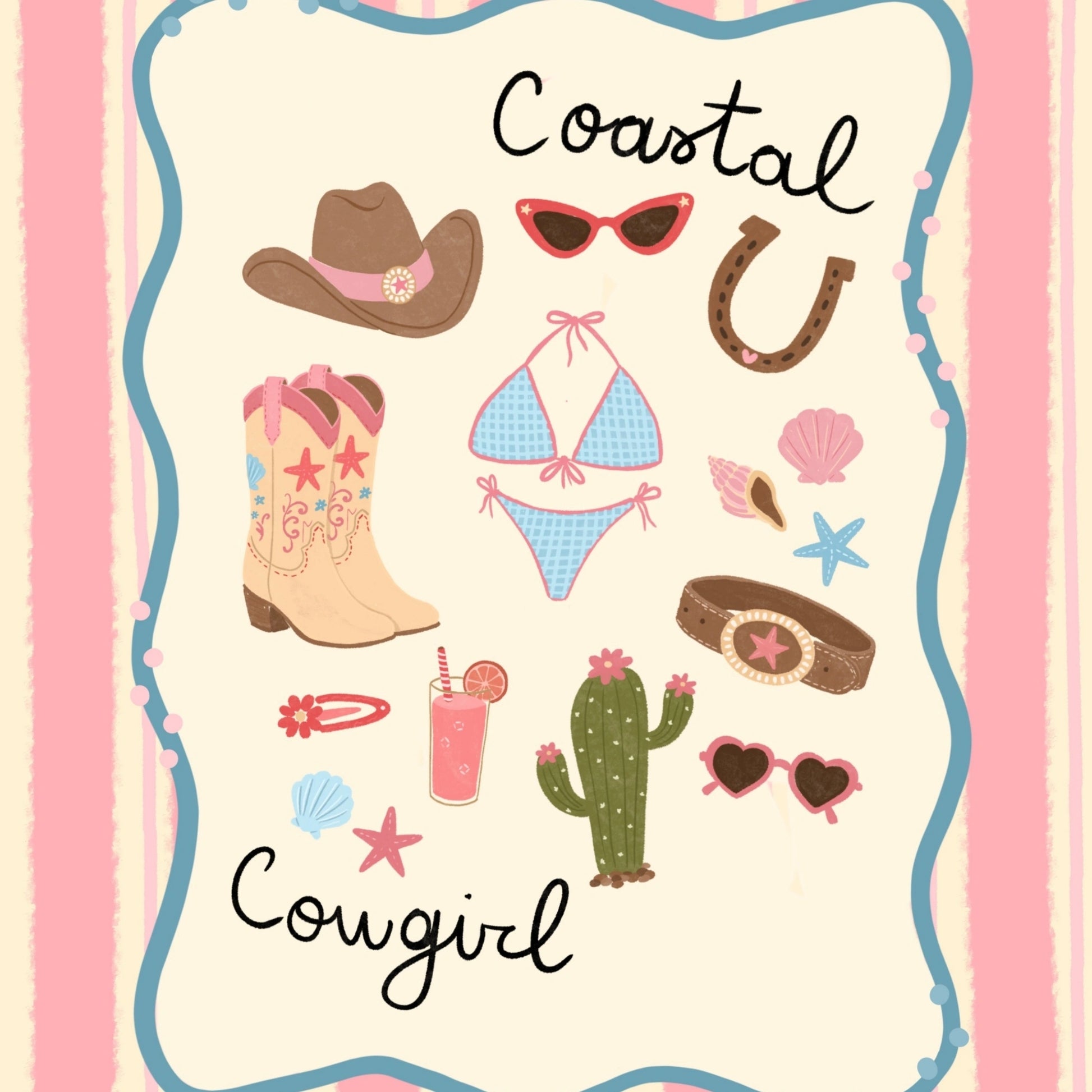 Coastal Cowgirl Wall Art
