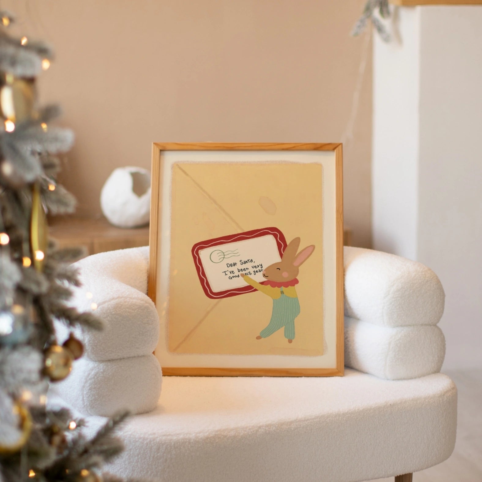 Dear Santa Bunny Nursery Print