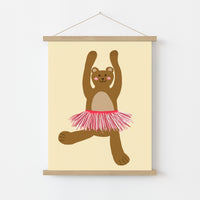Dancing Bear Nursery Print – Cute Wall Art for Kids Room