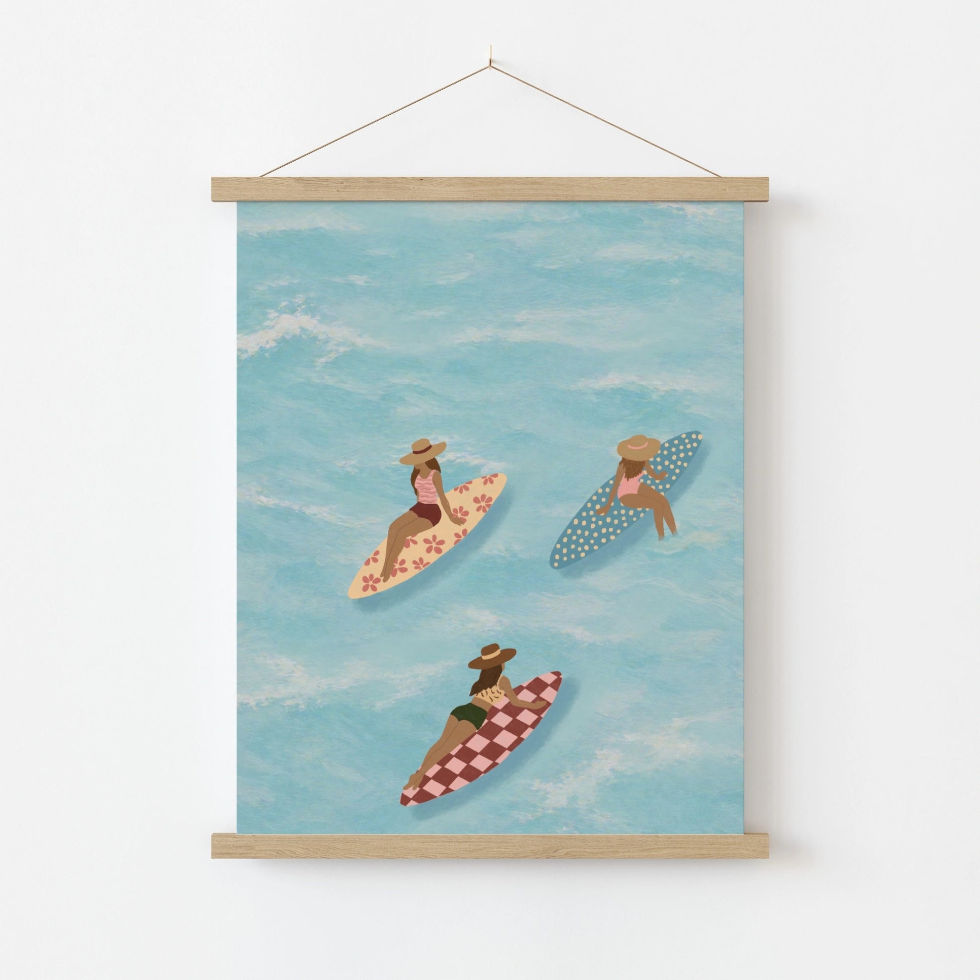 Surf Up Wall Art - Poster colorato con tavola da surf