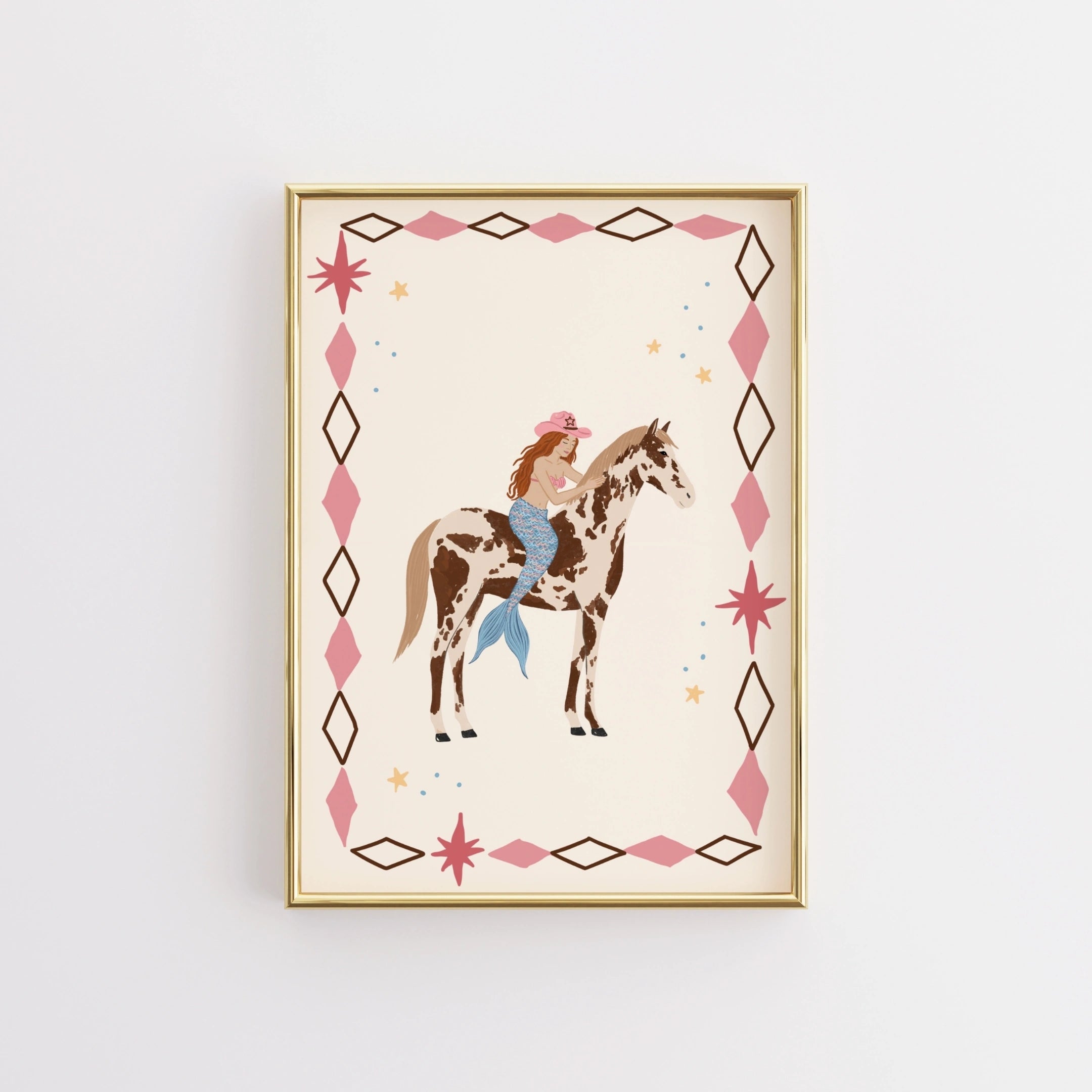 Mermaid Cowgirl Wall Art