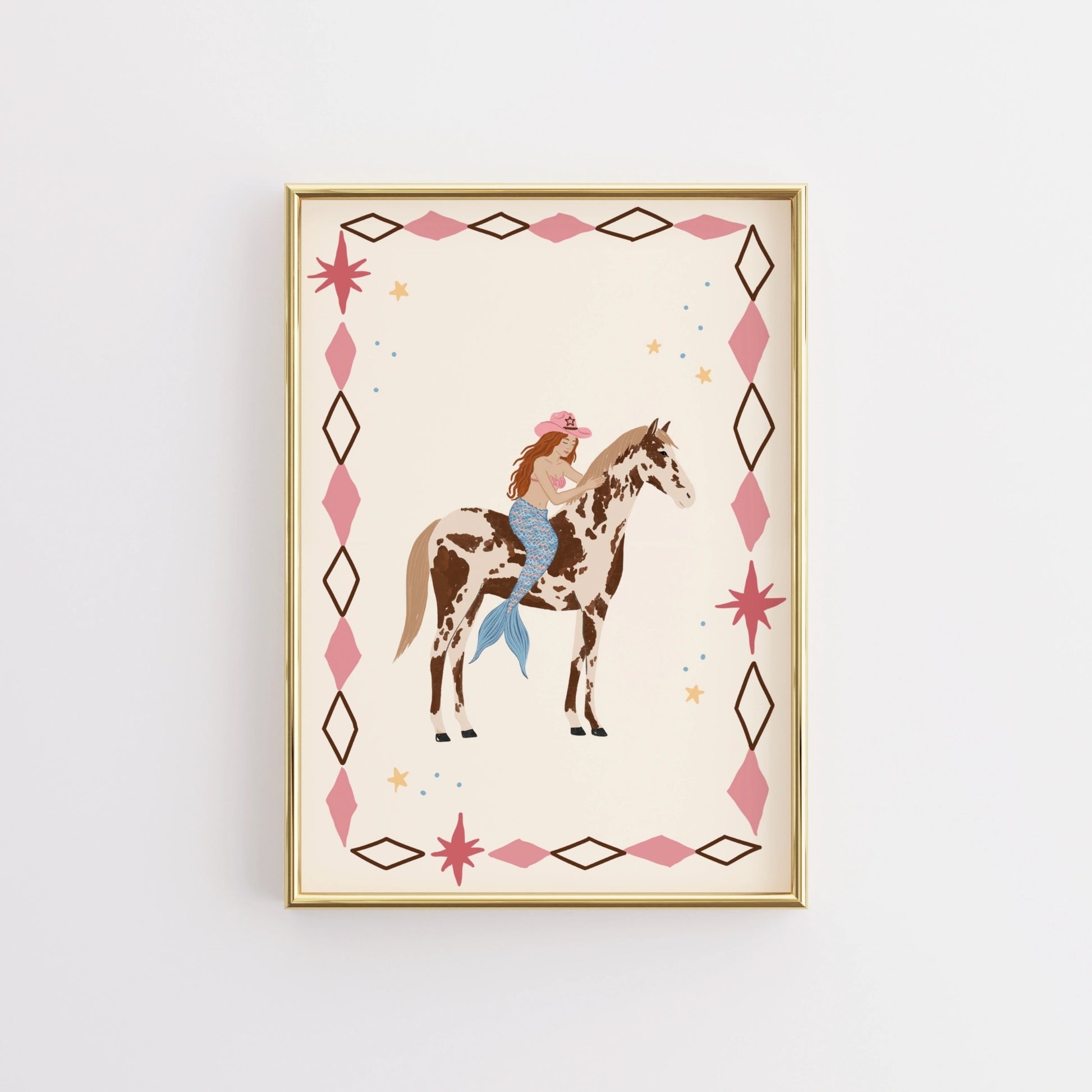 Mermaid Cowgirl Wall Art