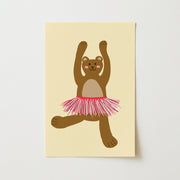 Ballerina Bear with Pink Tulle Skirt – Nursery & kids wall art