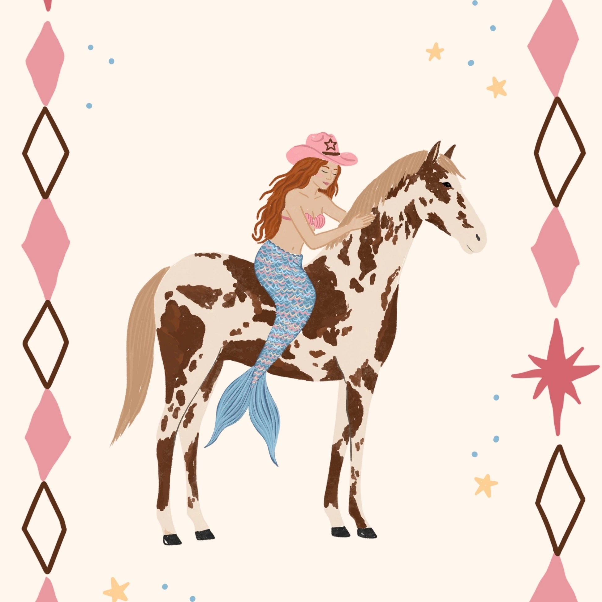 Mermaid Cowgirl Wall Art