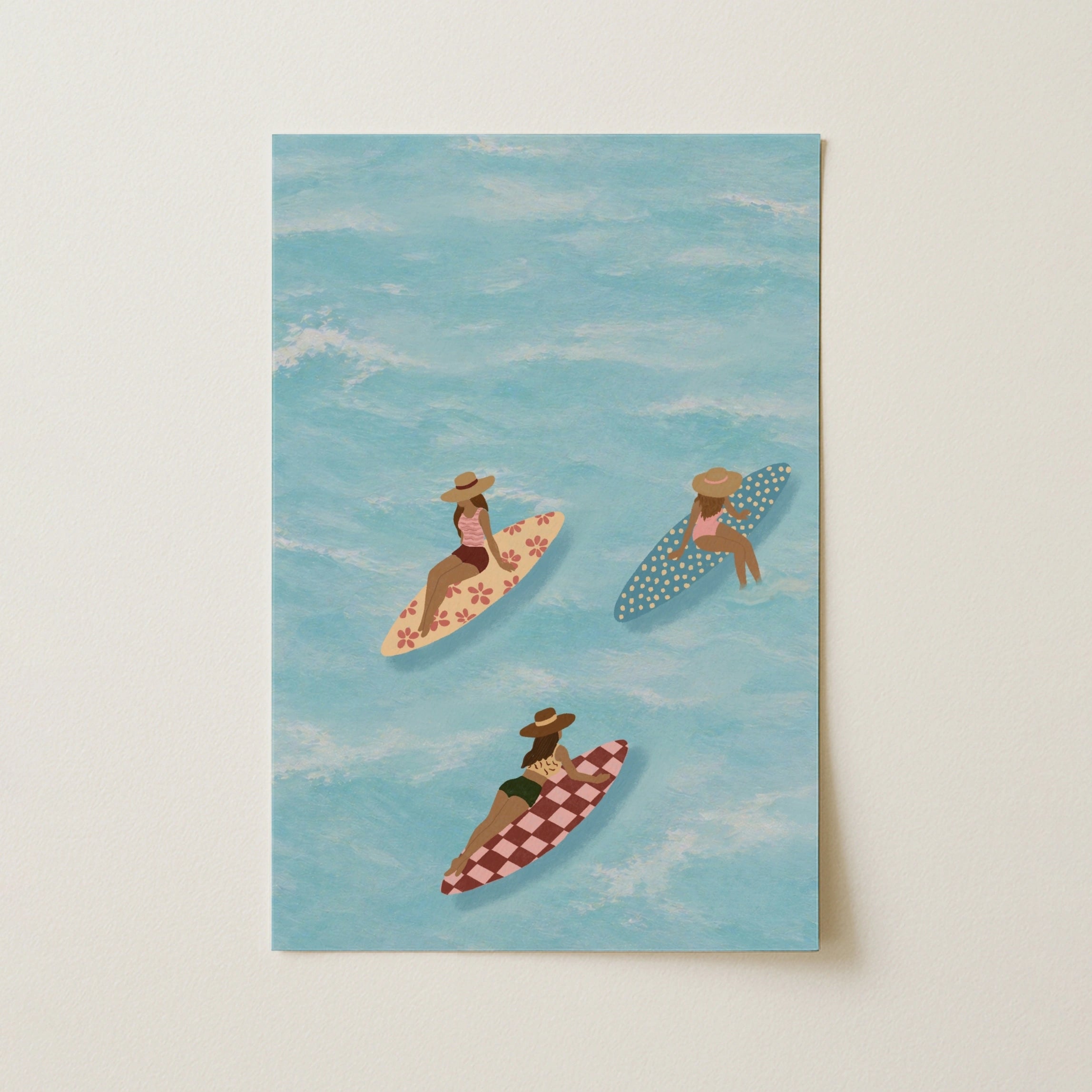 Surf Up Wall Art - Poster colorato con tavola da surf