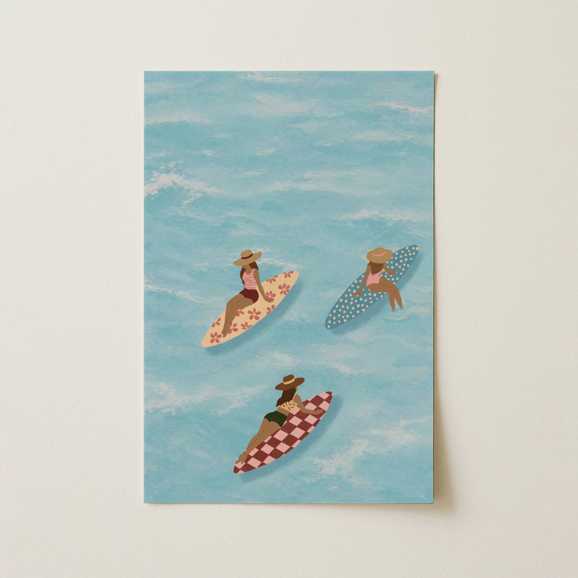 Surf Up Wall Art - Poster colorato con tavola da surf