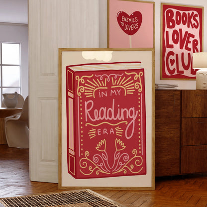In My Reading Era Print – Book Aesthetic Wall Art for Readers, Cozy Bedrooms & Literary Corners