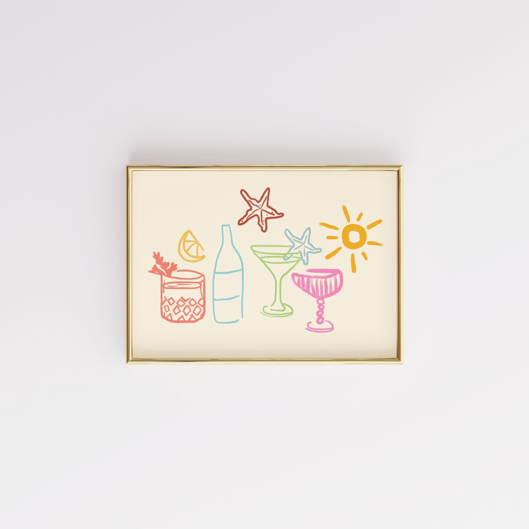 Summer Cocktails Print – Coastal Bar Wall Art