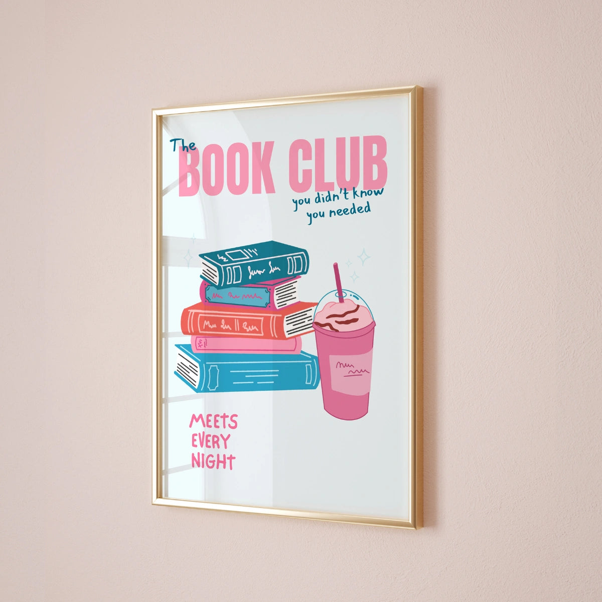 Book Club Print – Blue Reading Quote Wall Art