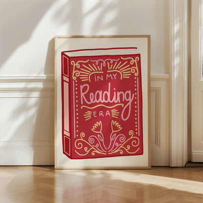 In My Reading Era Print – Book Aesthetic Wall Art for Readers, Cozy Bedrooms & Literary Corners