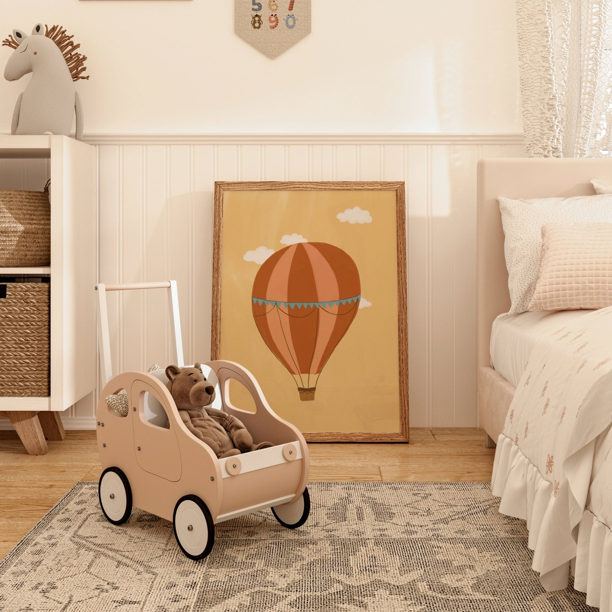 Stampa vintage di mongolfiera