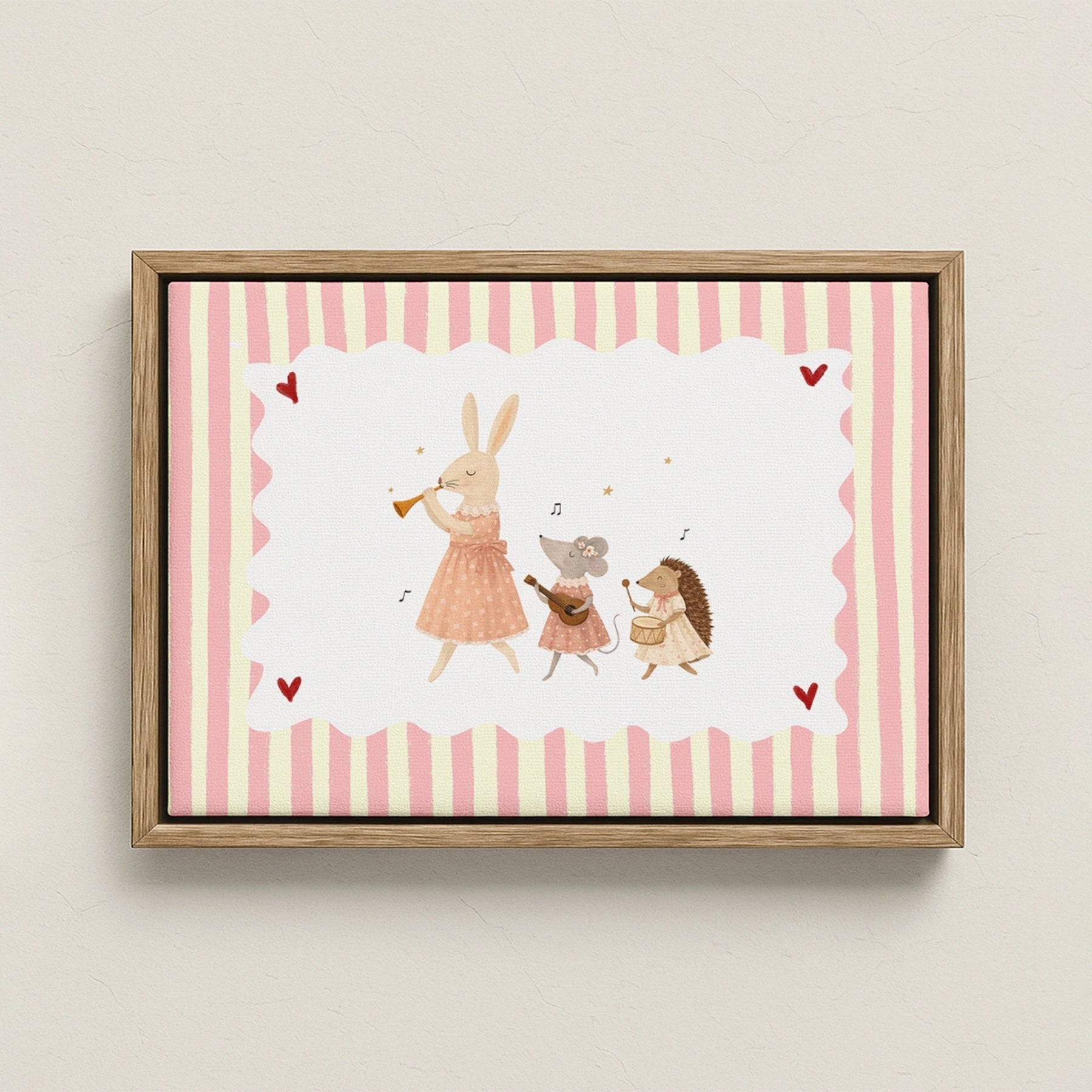 Musical Animal Friends Nursery Canvas Print