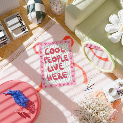 Cool People Live Here Wall Art – Maximalist Typography Print