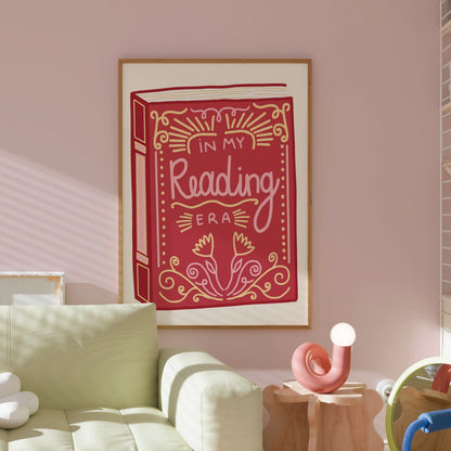 In My Reading Era Print – Book Aesthetic Wall Art for Readers, Cozy Bedrooms & Literary Corners