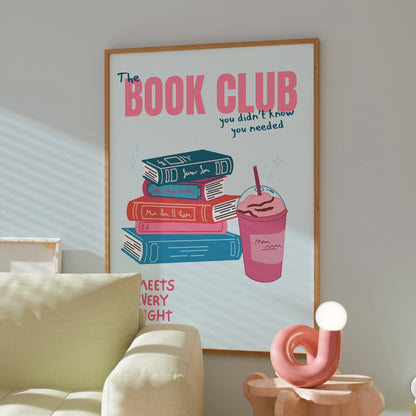 Book Club Print – Blue Reading Quote Wall Art