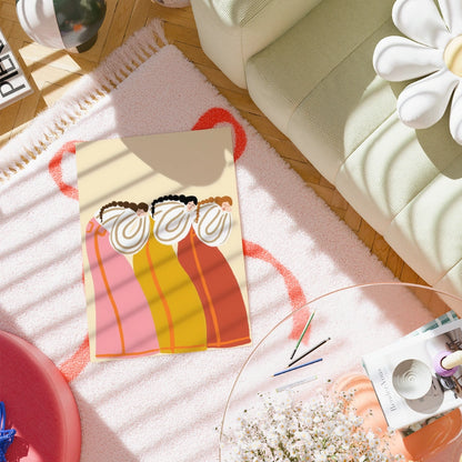 Sisterhood Boho Wall Art – Feminine Folk in Sunset Hues