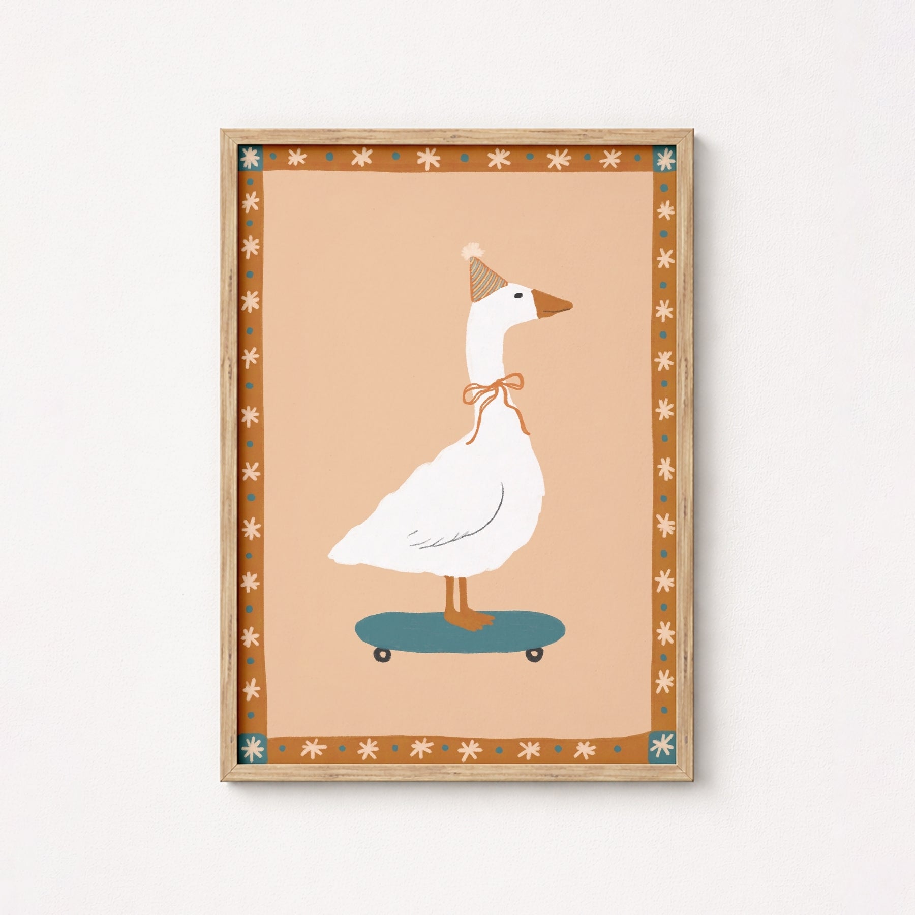 Poster con illustrazione di un'oca stravagante