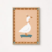 Poster con illustrazione di un'oca stravagante