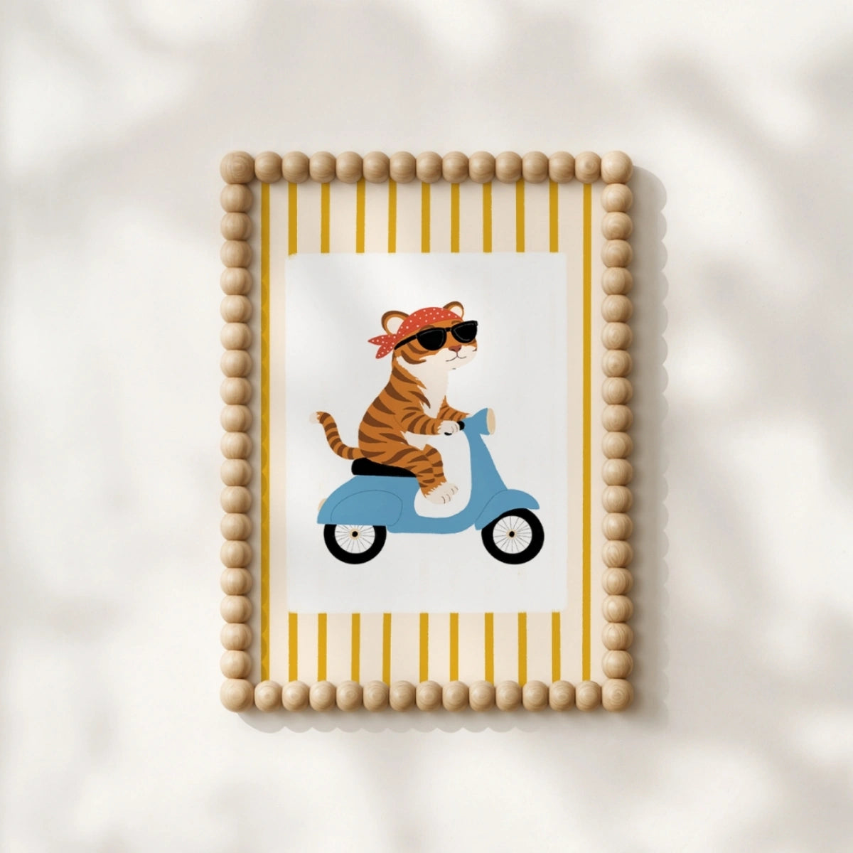 Tiger Scooter Nursery Wall Art, Colorful Kids Decor