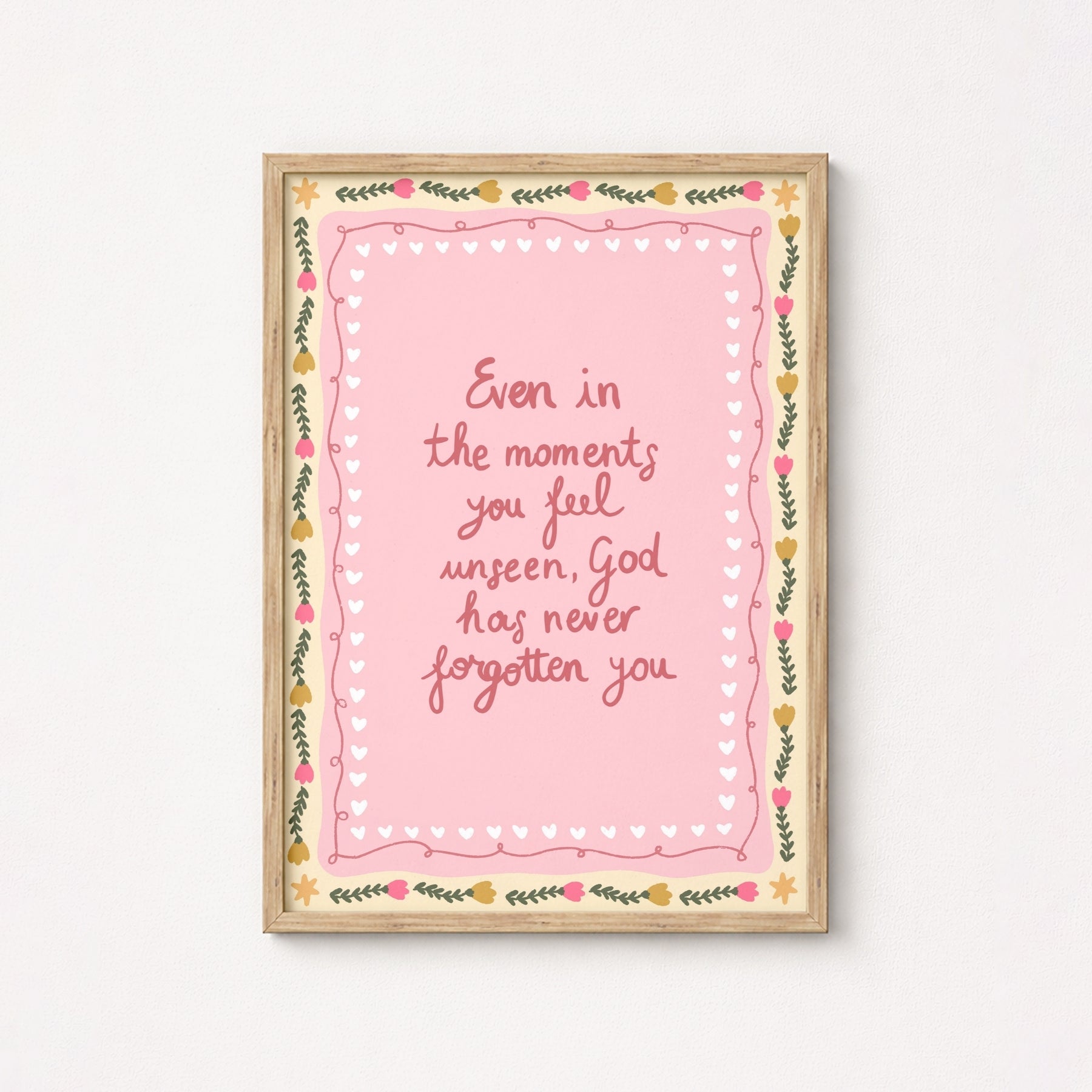 Decoración de fe rosa, decoración cristiana de pared