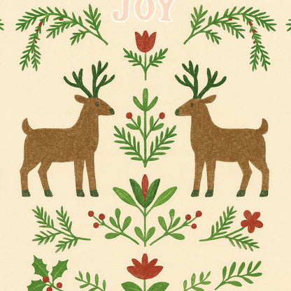 Joy Reindeer Christmas Print