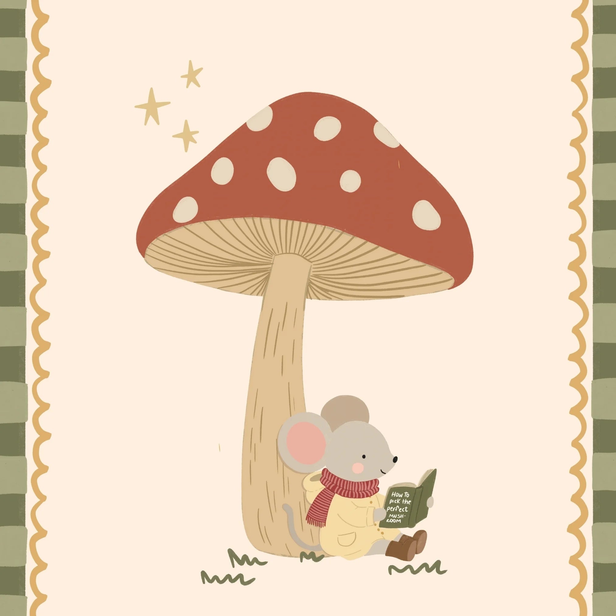 Little Mouse Under Mushroom – Nursery & Kids Wall Art