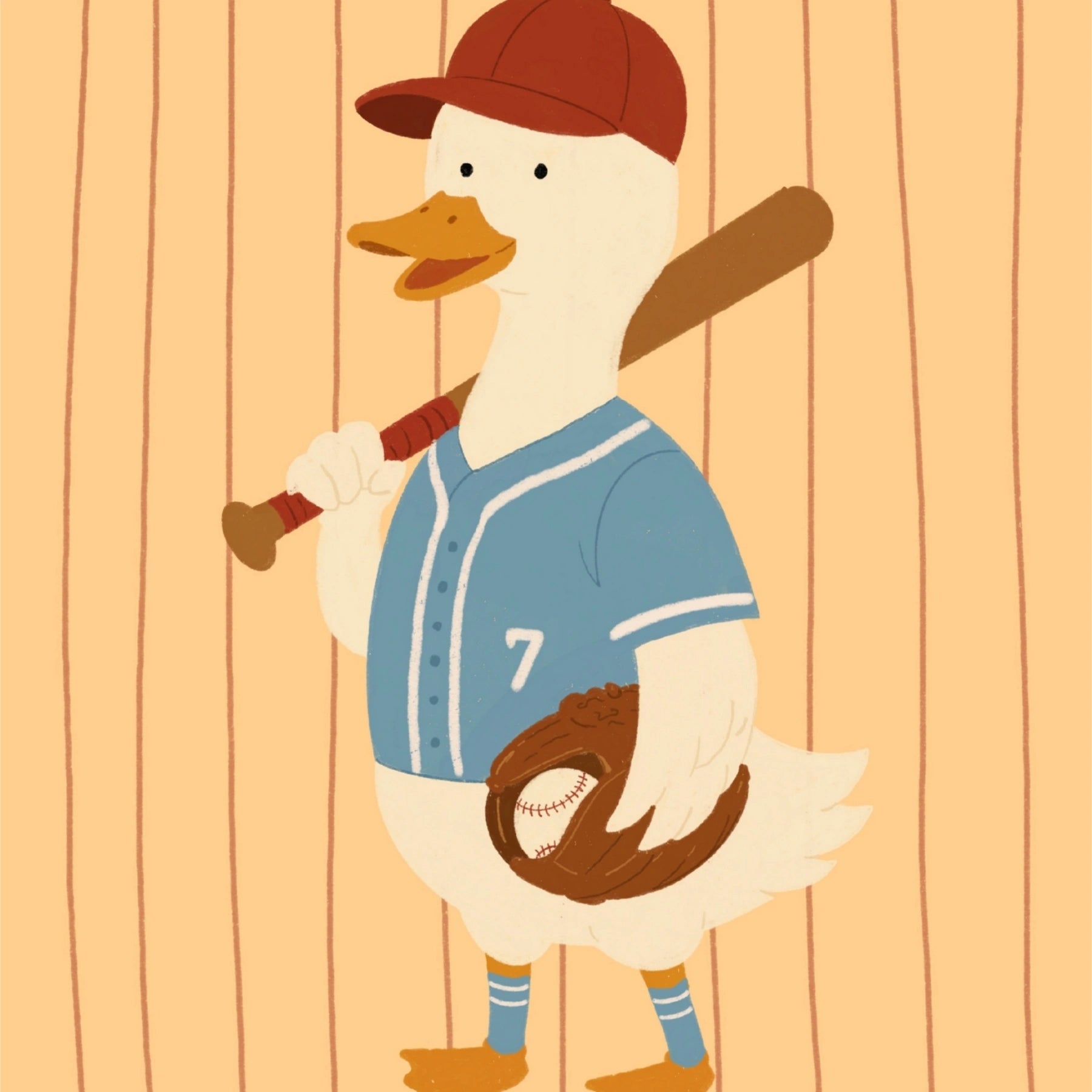 Baseball Duck Nursery Wall Art