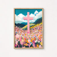 Pink Cross – Christian Landscape Wall Art