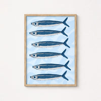 Sardine Wall Art – Coastal Fish Kitchen Print