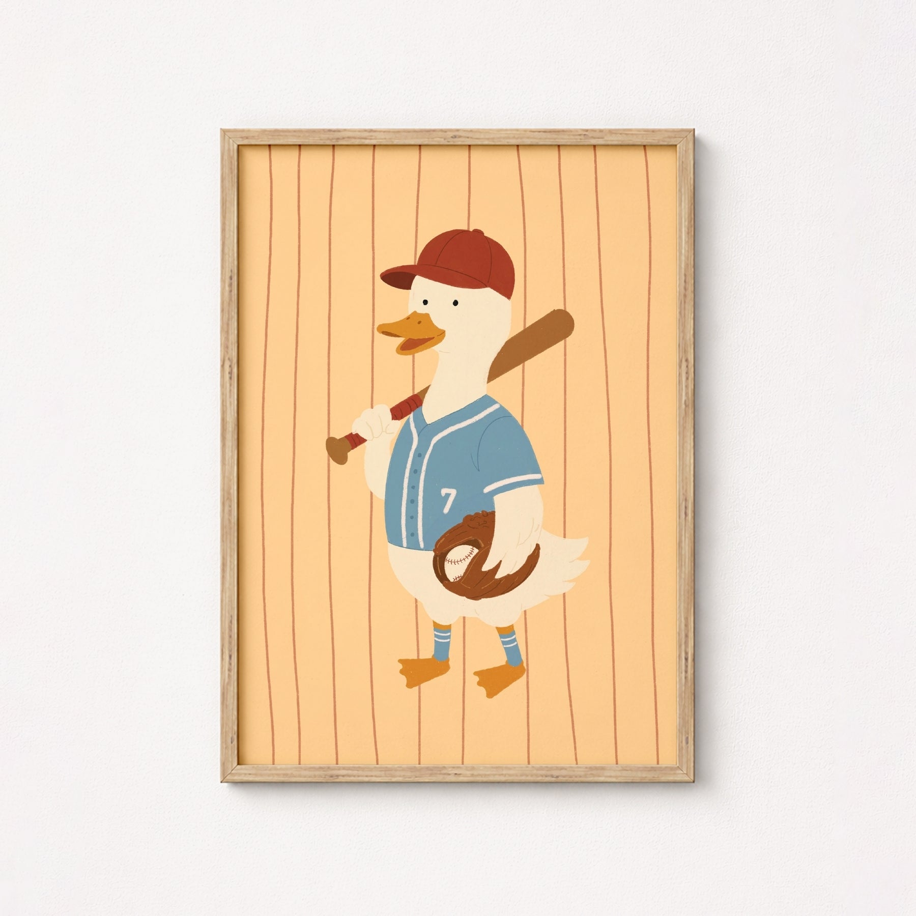 Baseball Duck Nursery Wall Art