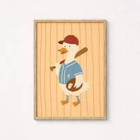 Baseball Duck Nursery Wall Art