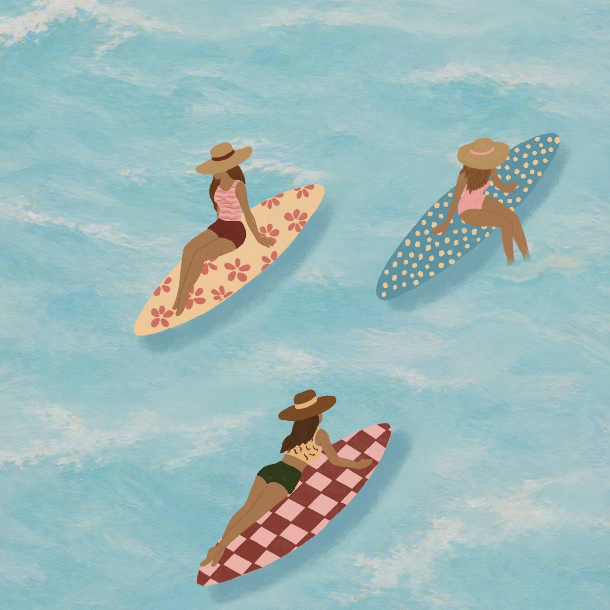 Surf Up Wall Art - Poster colorato con tavola da surf