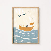 Décoration murale « Aventure en voile » – Impression nautique pour chambre d'enfant