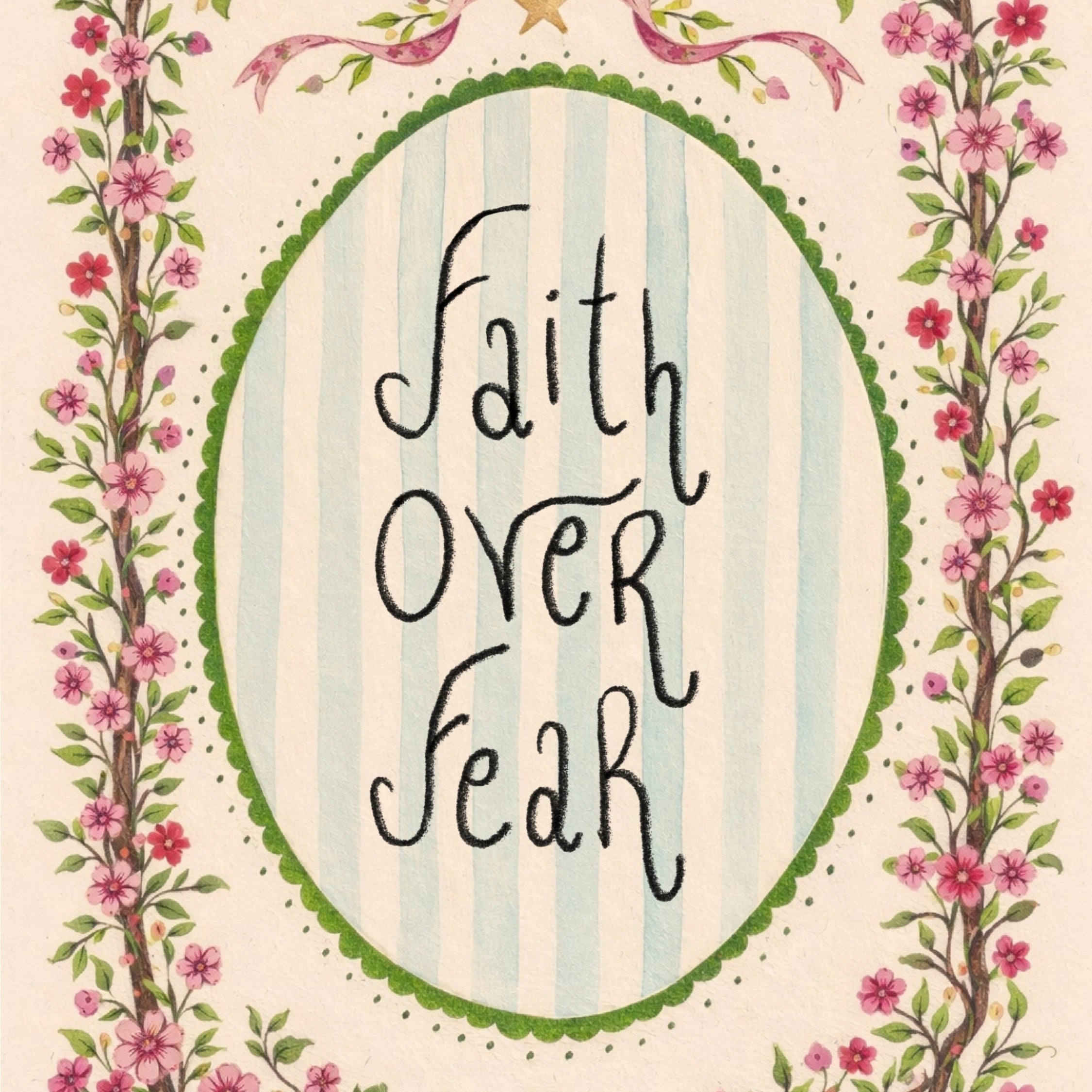 Art mural chrétien « La foi plutôt que la peur »