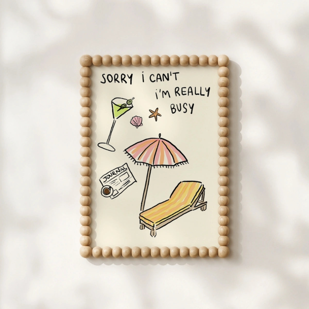 Funny Beach Wall Art – Summer Relax Poster, Coastal Wall Decor