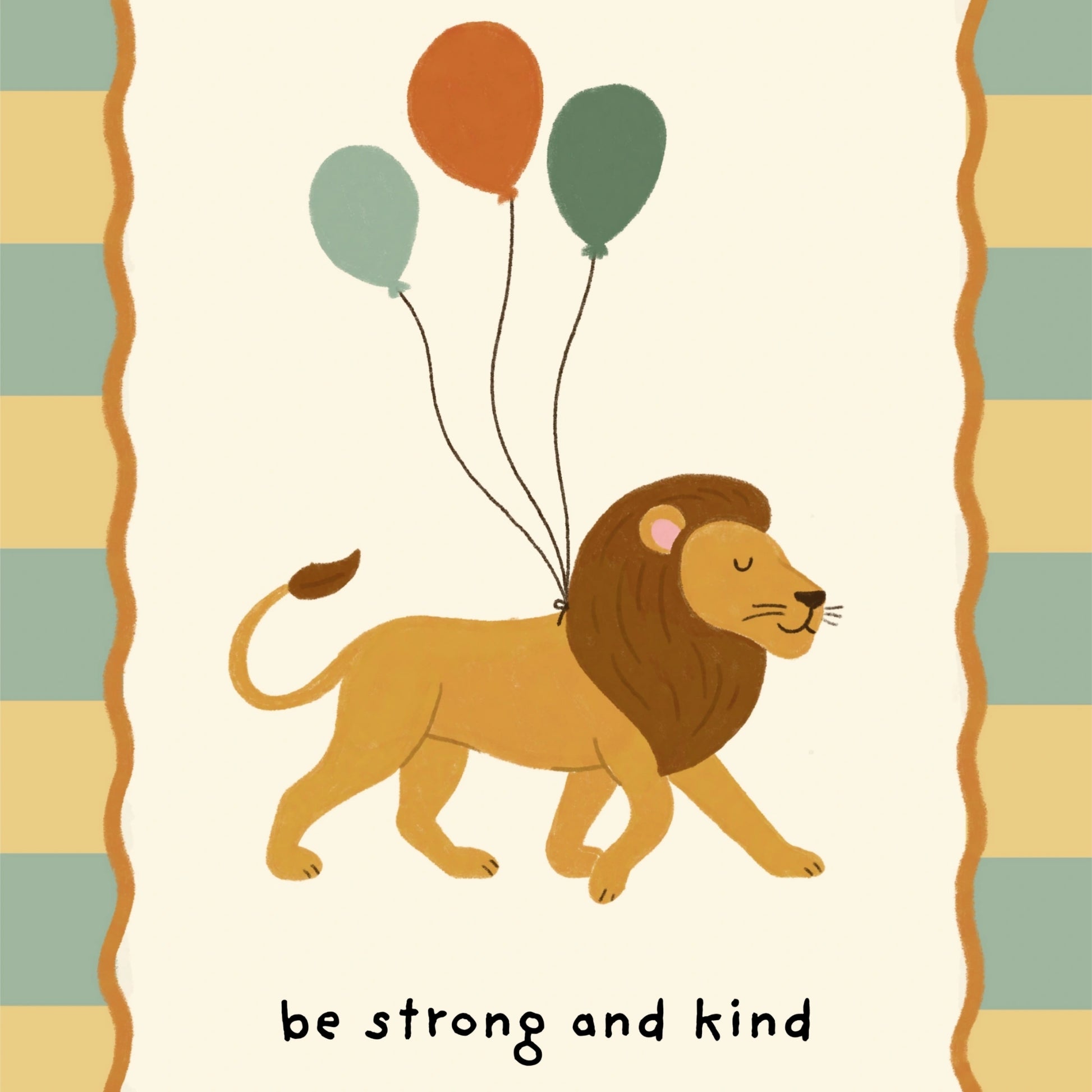 Poster vintage a righe per la cameretta dei bambini