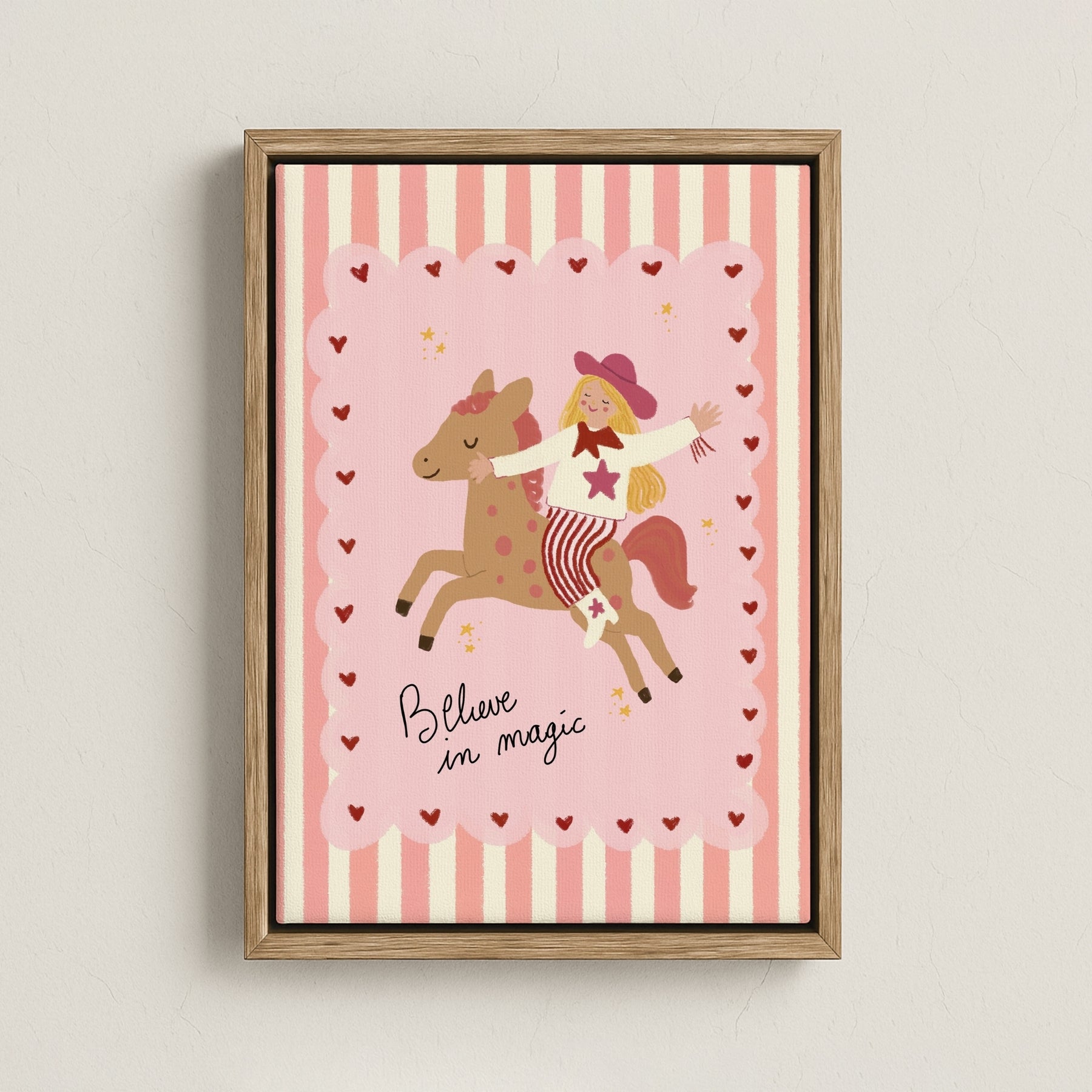 Tableau sur toile fantaisiste représentant un cheval