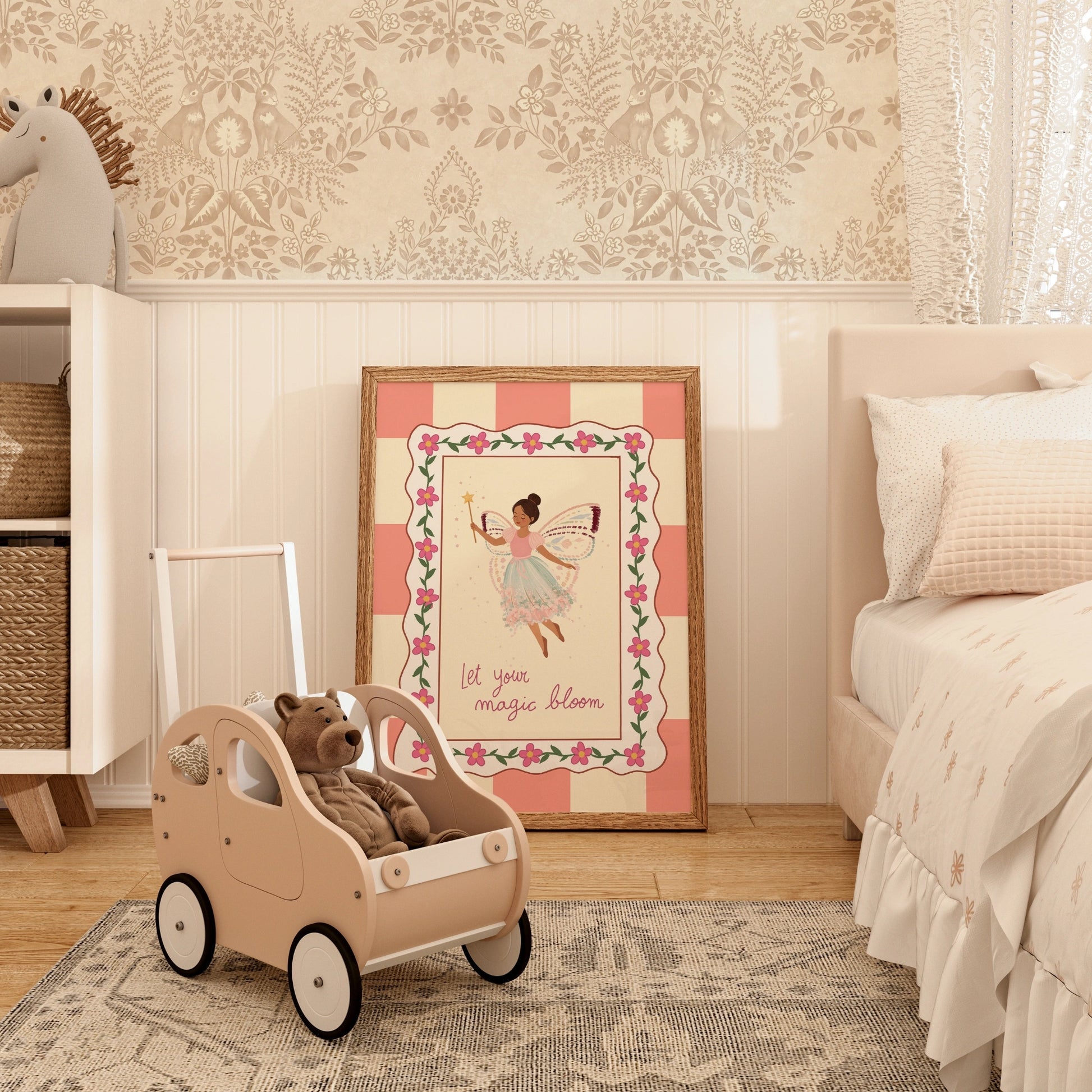 Pink Fairy Girl Nursery Print