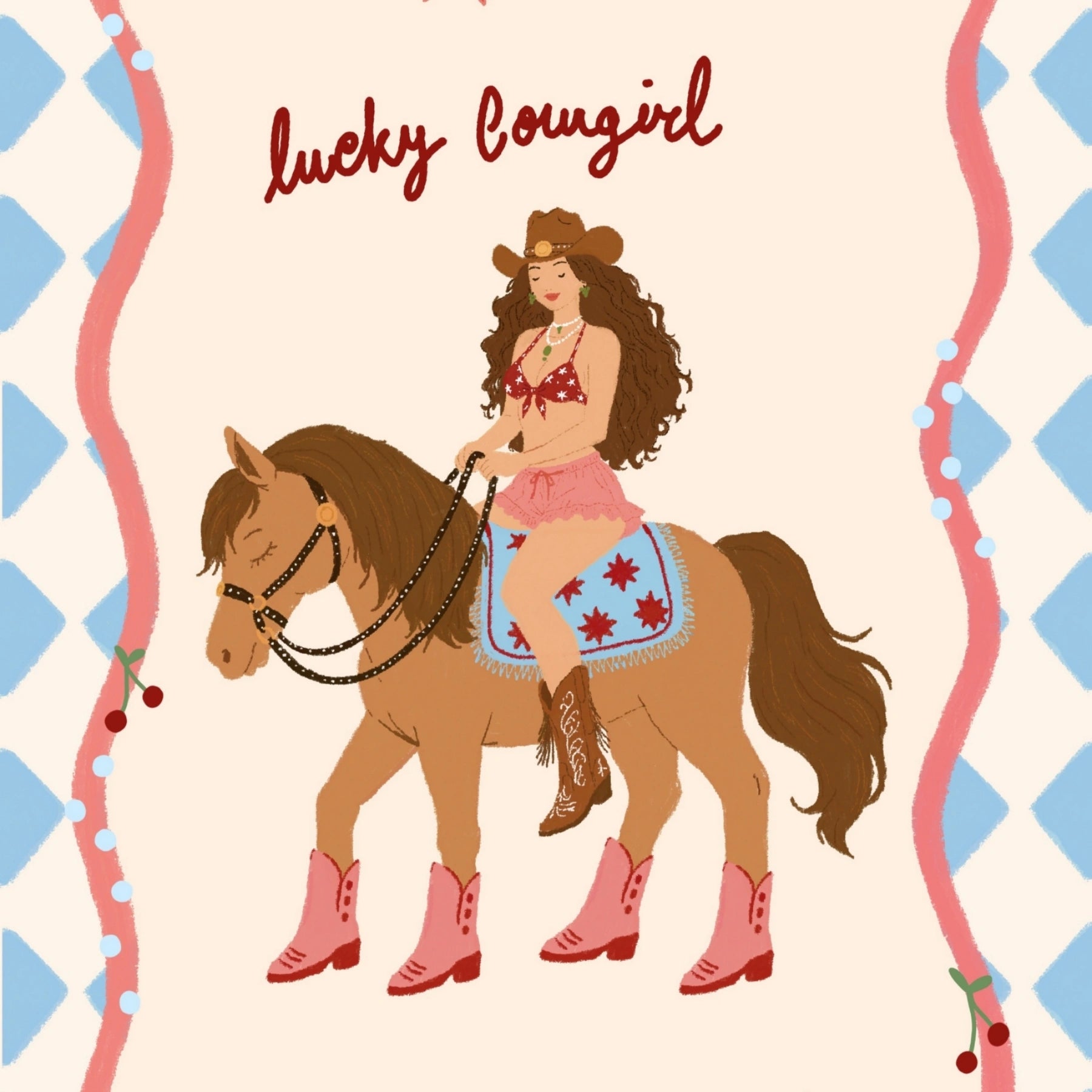 Lucky Cowgirl Wall Art
