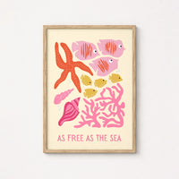 As Free As the Sea – Colorful Ocean Wall Art Print