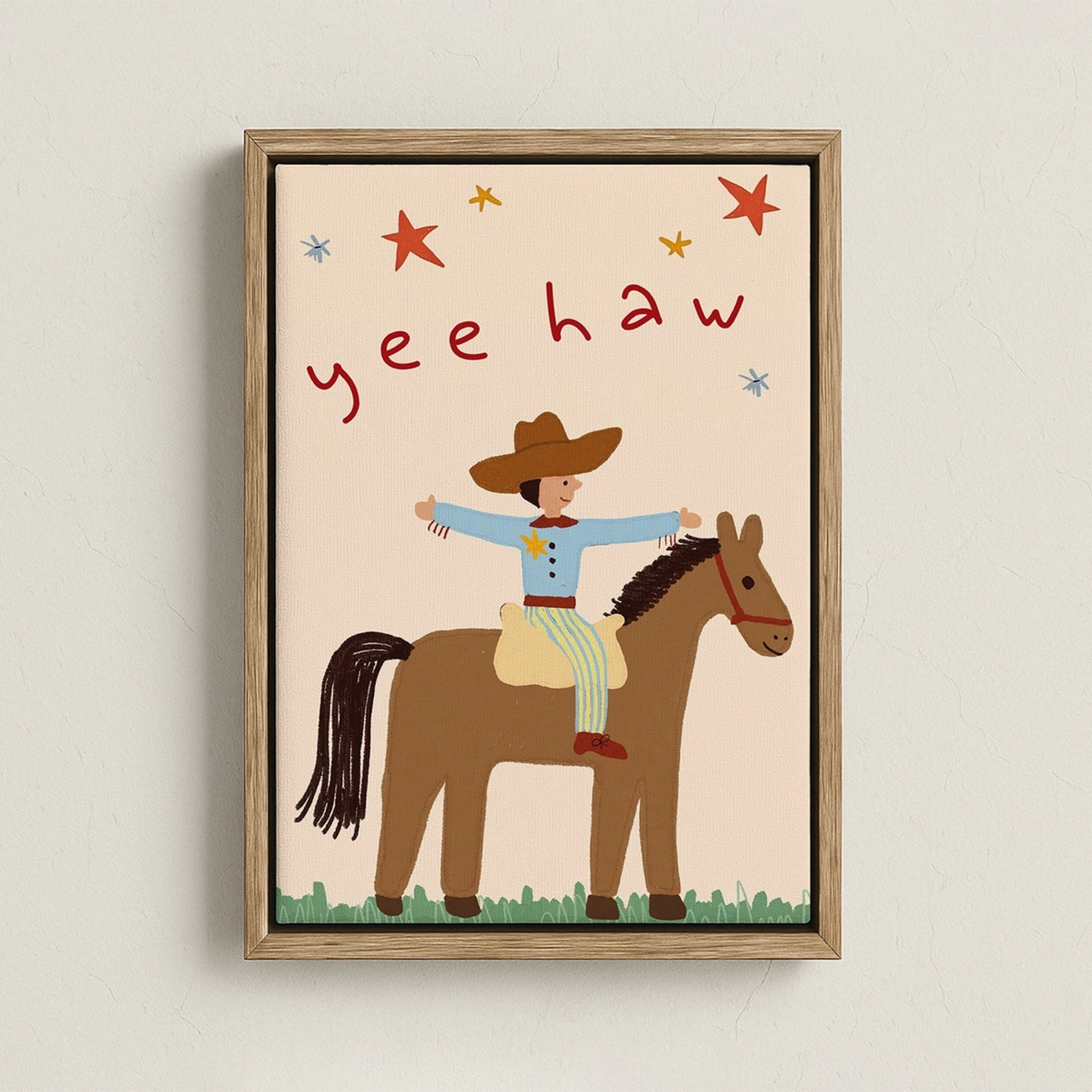 Yee Haw Cowboy Nursery Canvas Print