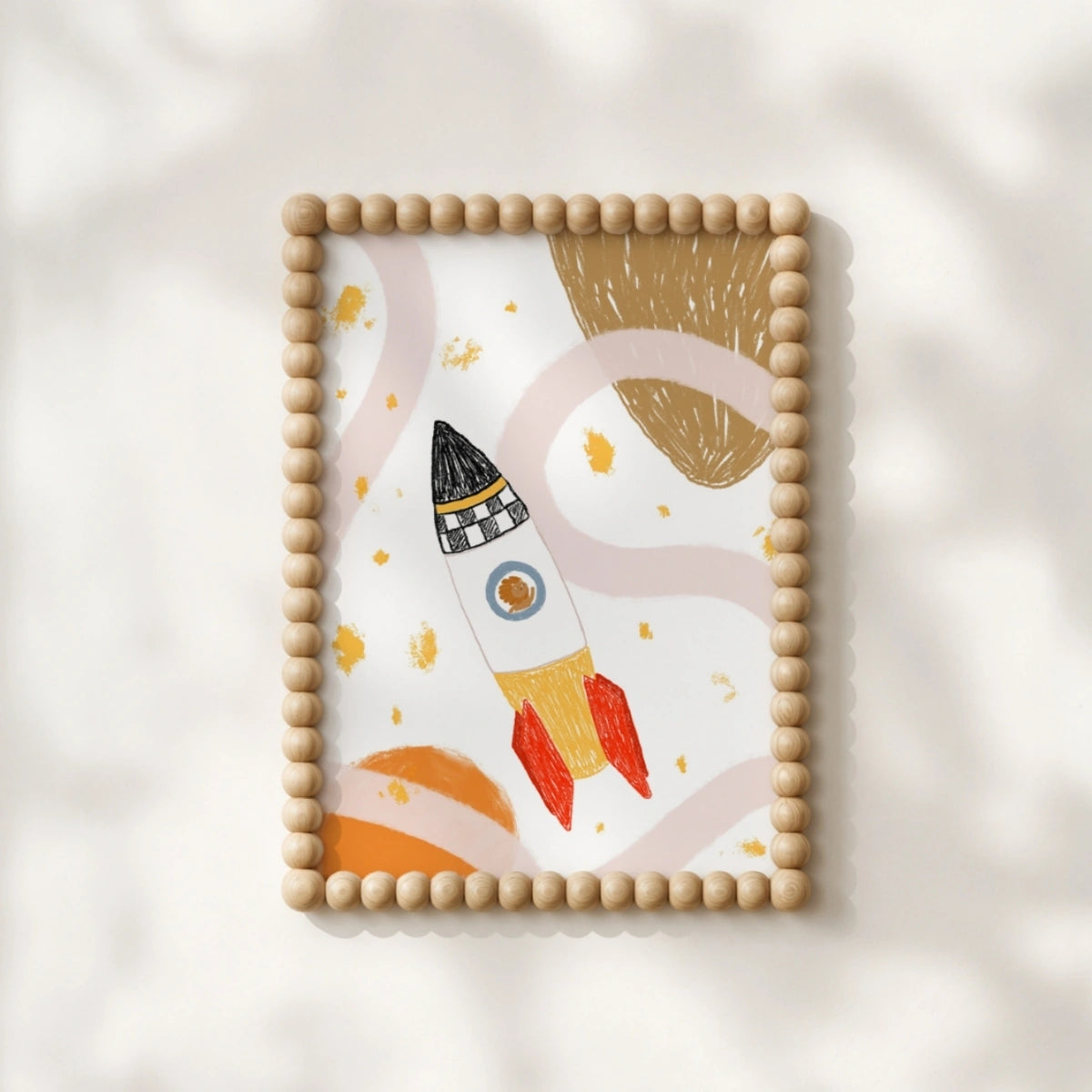Rocket Nursery Print – Outer Space Wall Art for Kids, Space Nursery Decor