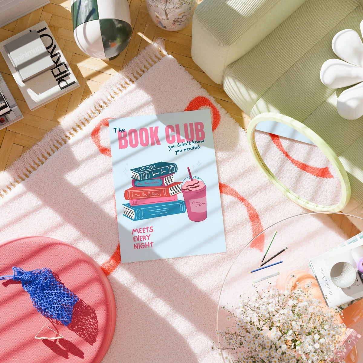 Book Club Print – Blue Reading Quote Wall Art