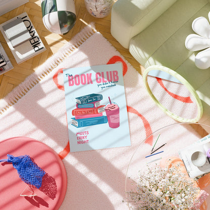 Book Club Print – Blue Reading Quote Wall Art